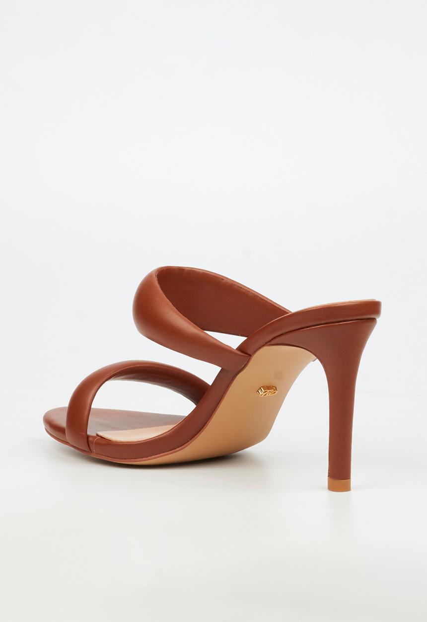 Miss Black - Nelly 7 double strap heel - tan