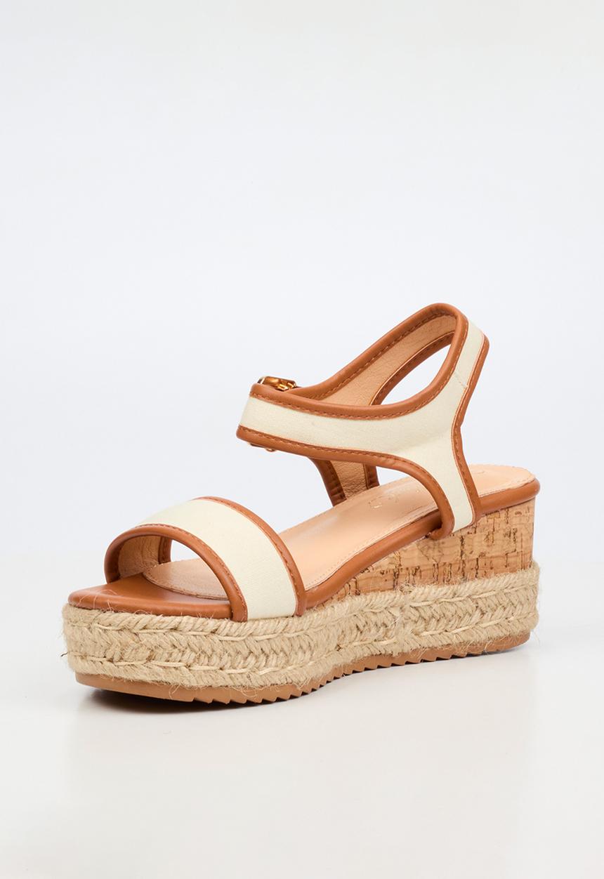 Miss Black - Steffi 12 colour-blocked wedge - tan