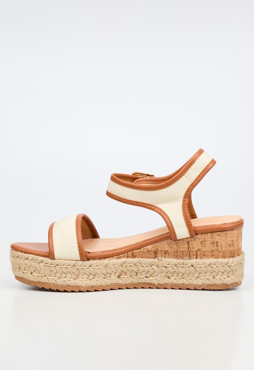 Miss Black - Steffi 12 colour-blocked wedge - tan