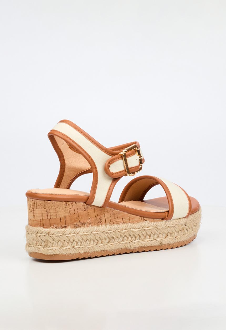 Miss Black - Steffi 12 colour-blocked wedge - tan