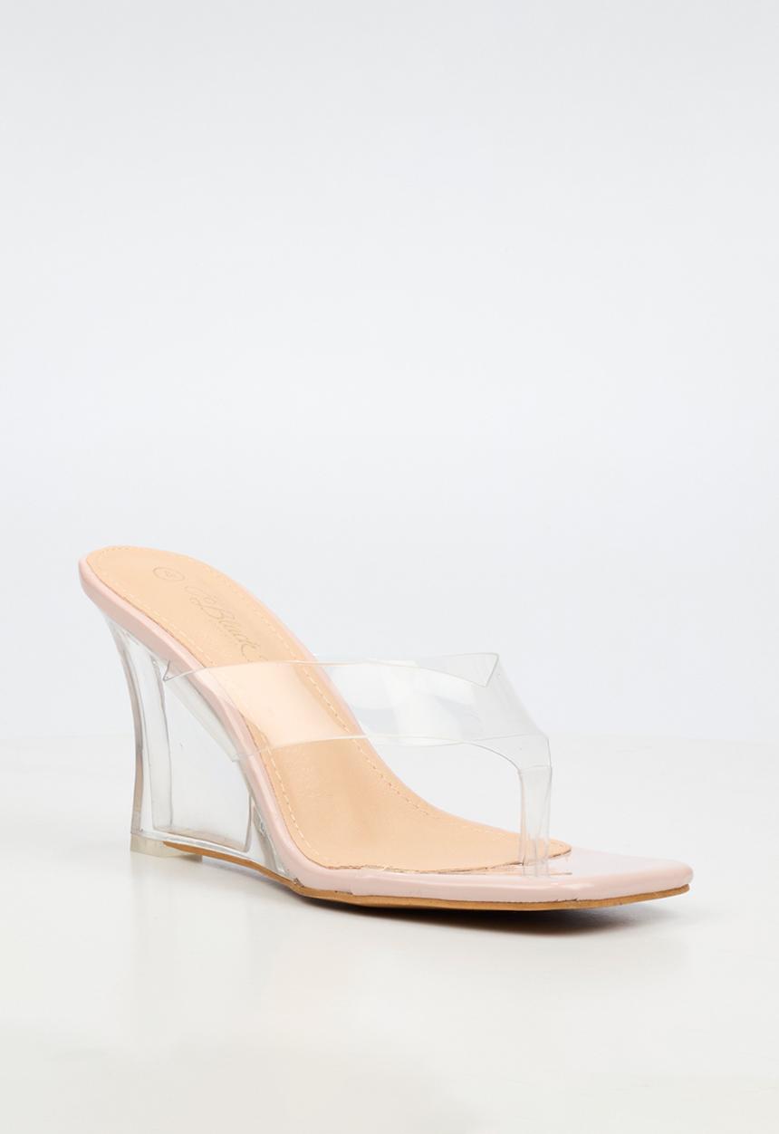 Miss Black - Sydney 1 vynil strap clear wedge - neutral