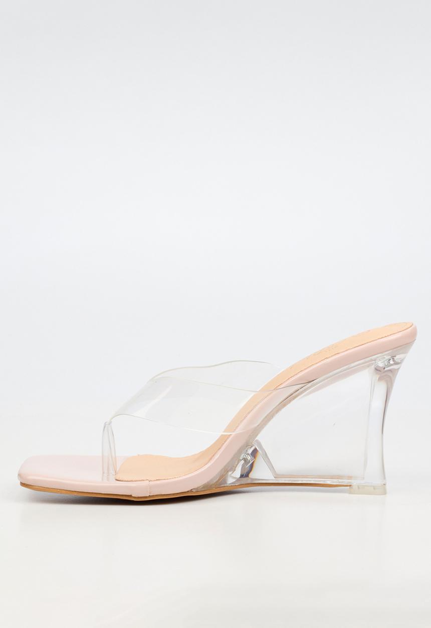 Miss Black - Sydney 1 vynil strap clear wedge - neutral