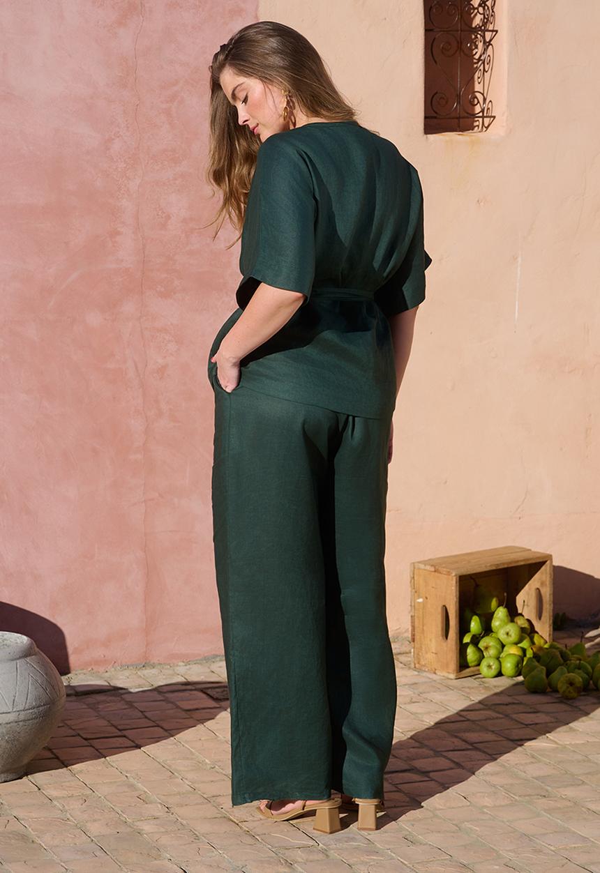 Me&B - Linen Kimono Jacket - Green