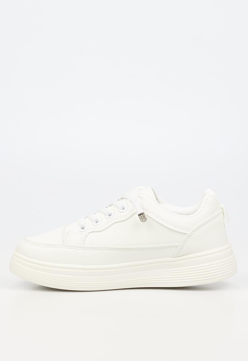 Little Miss Black - Lipton 5 Casual Elastic Lace Sneaker - White