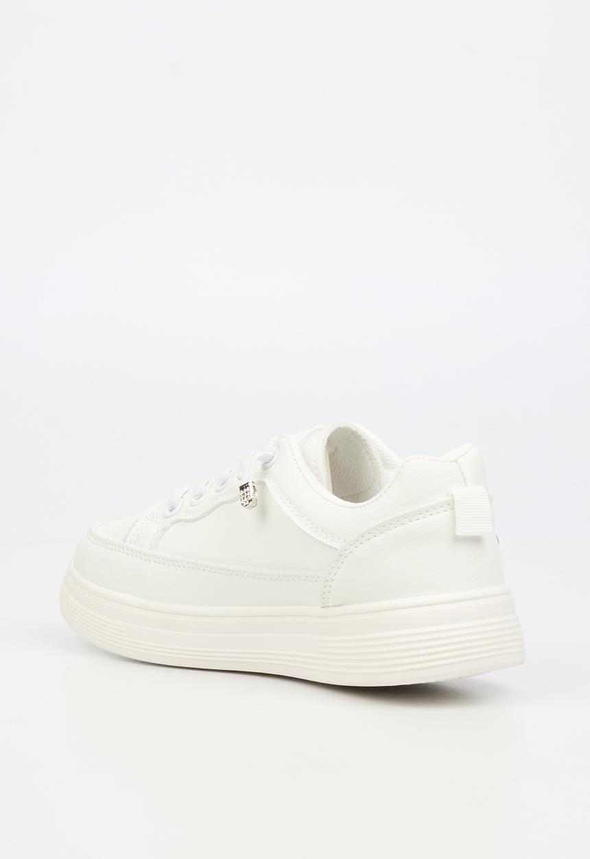 Little Miss Black - Lipton 5 Casual Elastic Lace Sneaker - White