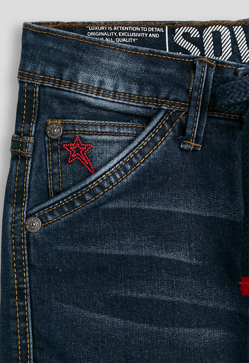 SOVIET - Boys Cargo Pocket Denim Short - Dk Indigo
