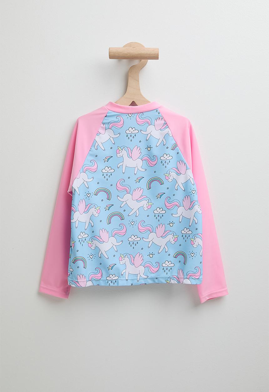 Pop Candy - Zip rash vest and bikini bottoms - blue/pink/aop