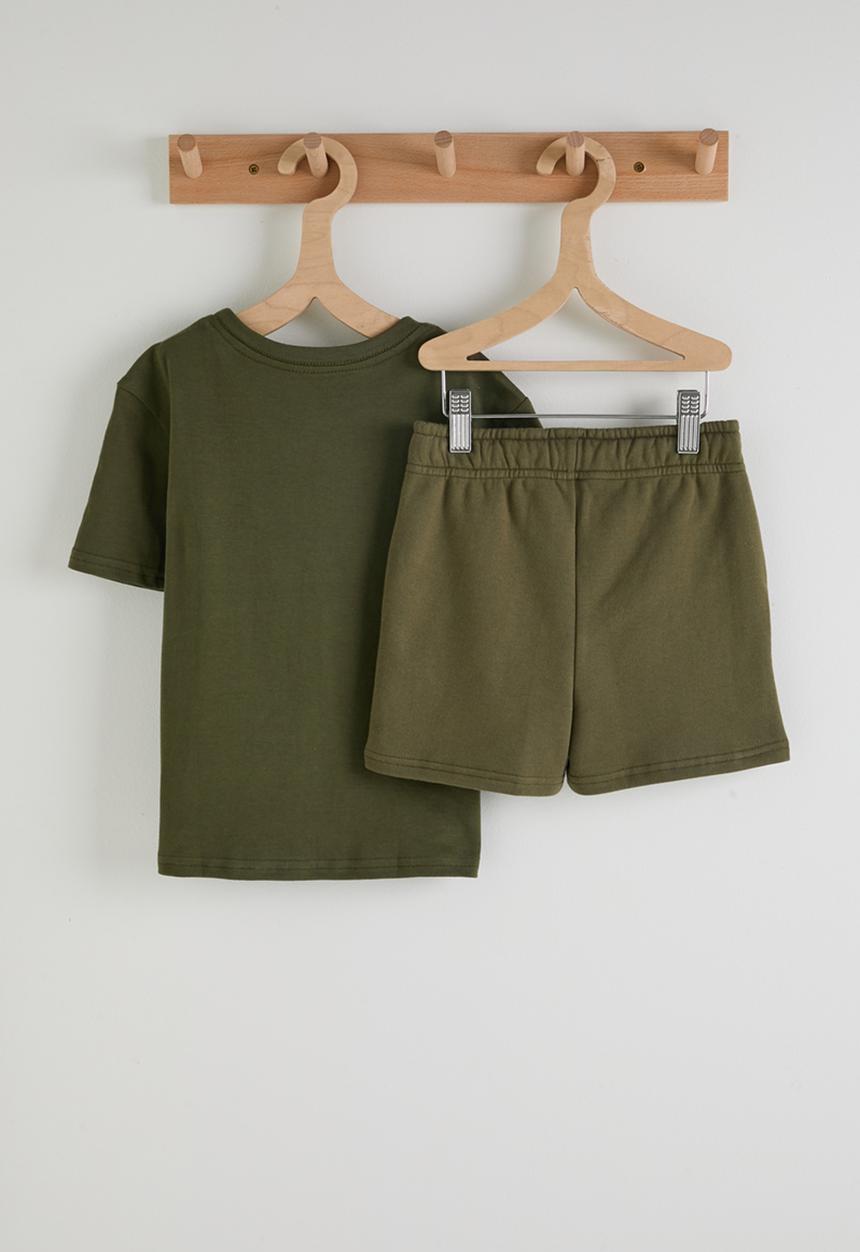 Pop Candy - Tee & short set - olive
