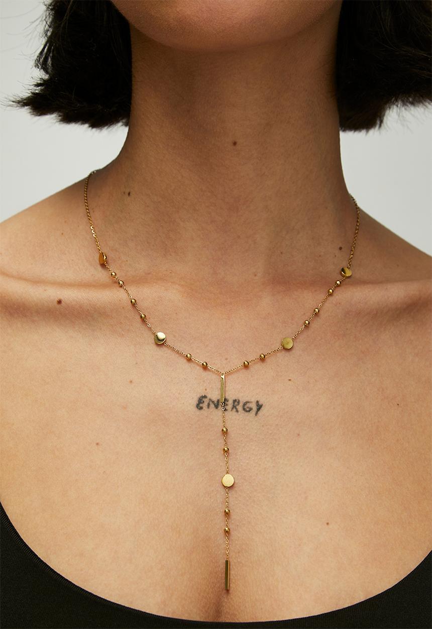 Zoe on Trend - Trendy Lariat Necklace - Gold