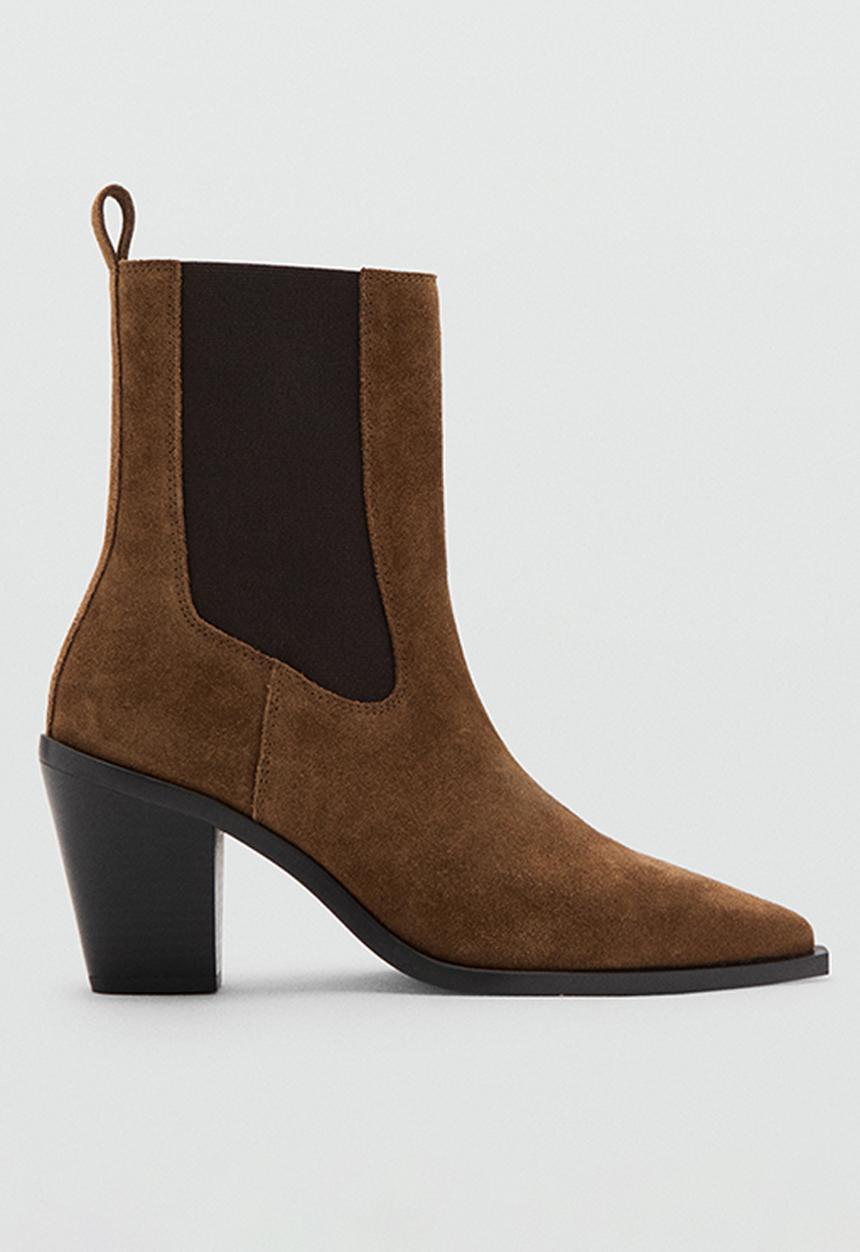 MANGO - Toba suede chelsea ankle boot - medium brown