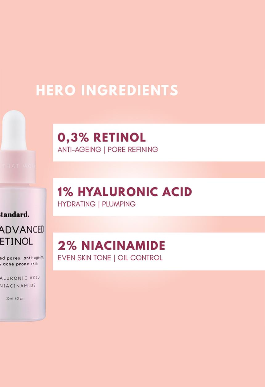 Standard Beauty - Advanced 0,3% Retinol with 1% Hyaluronic Acid & 2% Niacinamide