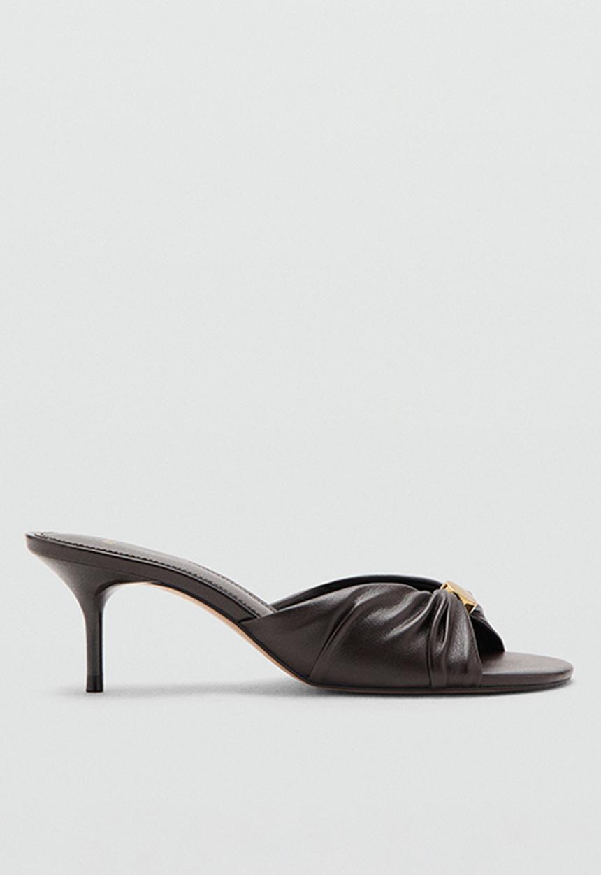 MANGO - Bruc gold detail stiletto heel - dark brown