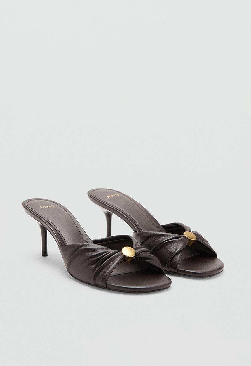 MANGO - Bruc gold detail stiletto heel - dark brown