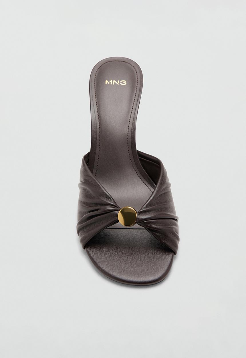 MANGO - Bruc gold detail stiletto heel - dark brown