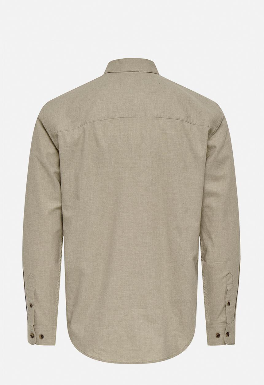 Only & Sons - Jupiter Reg Fit Long Sleeve Shirt - Chinchilla/Melange
