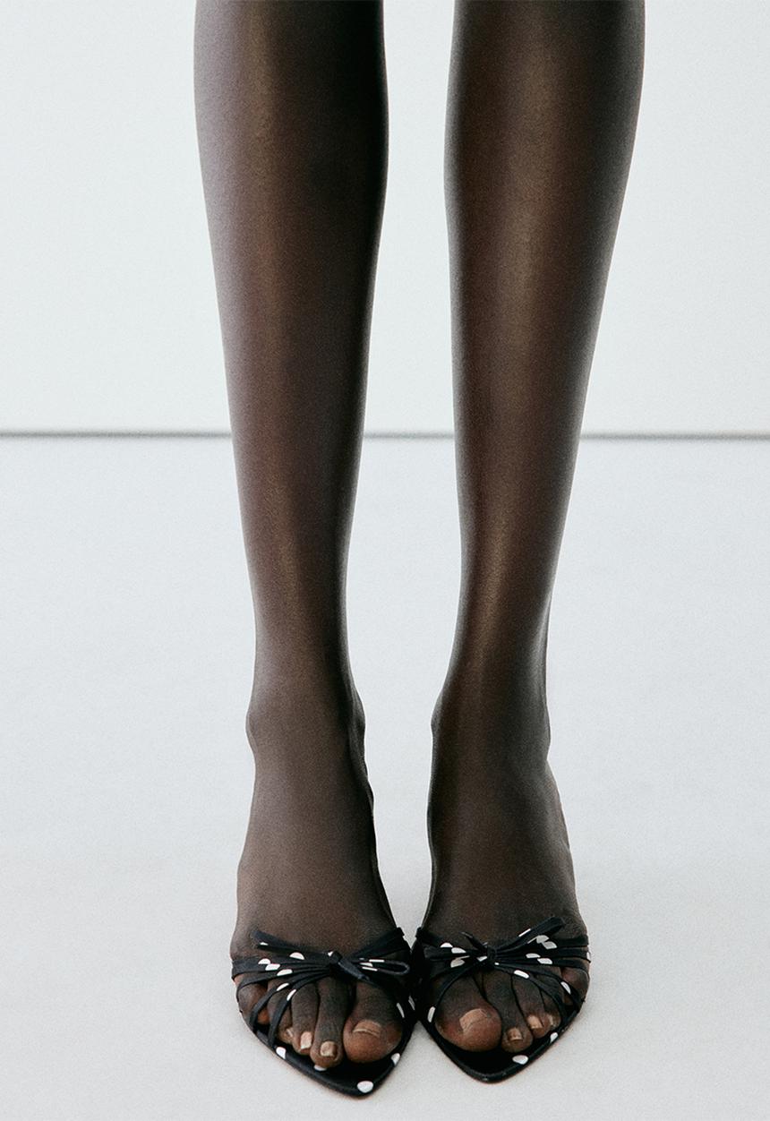 MANGO - Blake1 polka dot strappy heel - black