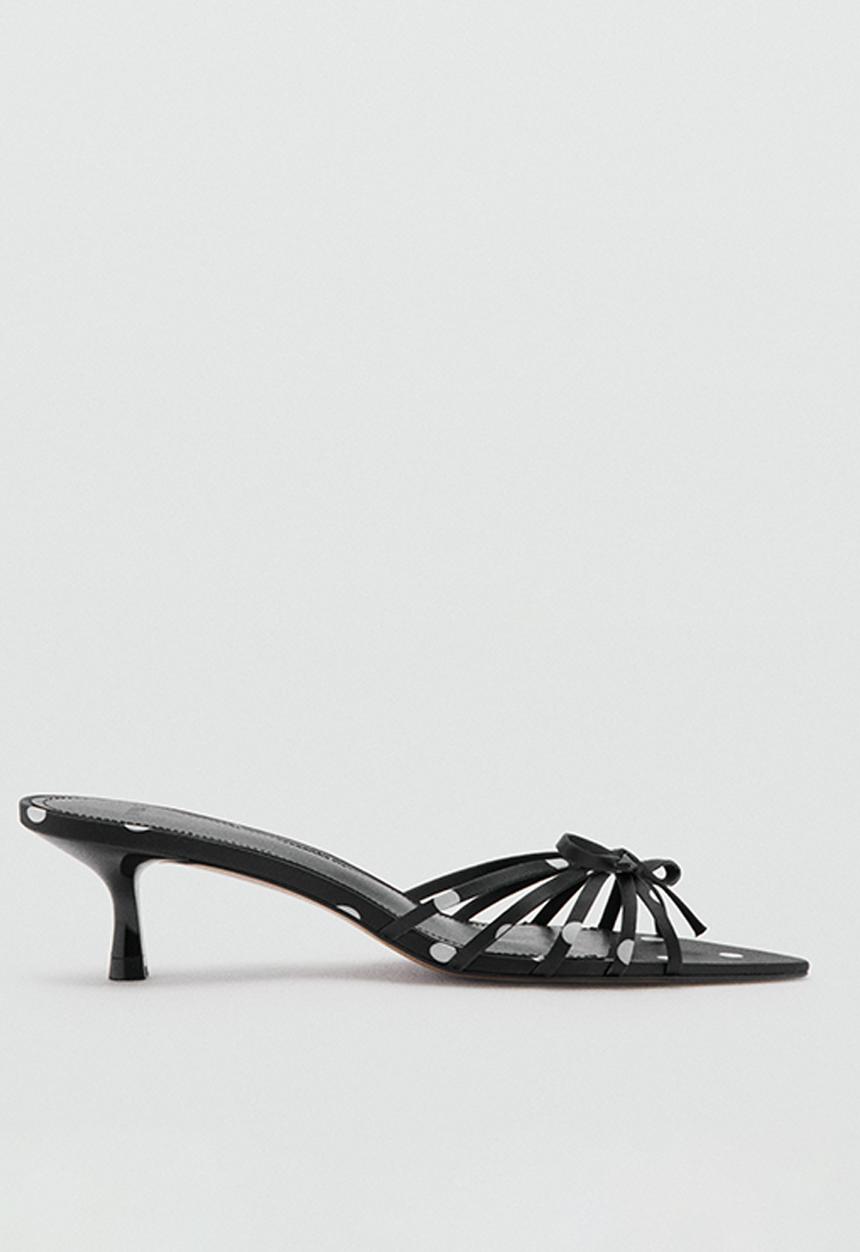 MANGO - Blake1 polka dot strappy heel - black