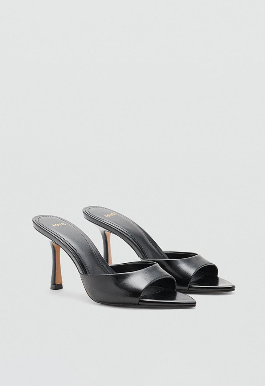 MANGO - Pepybl pointed sandal heel - black