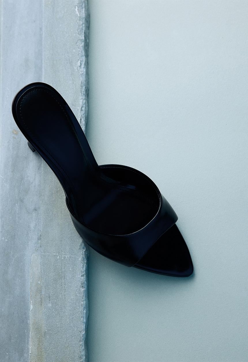 MANGO - Pepybl pointed sandal heel - black