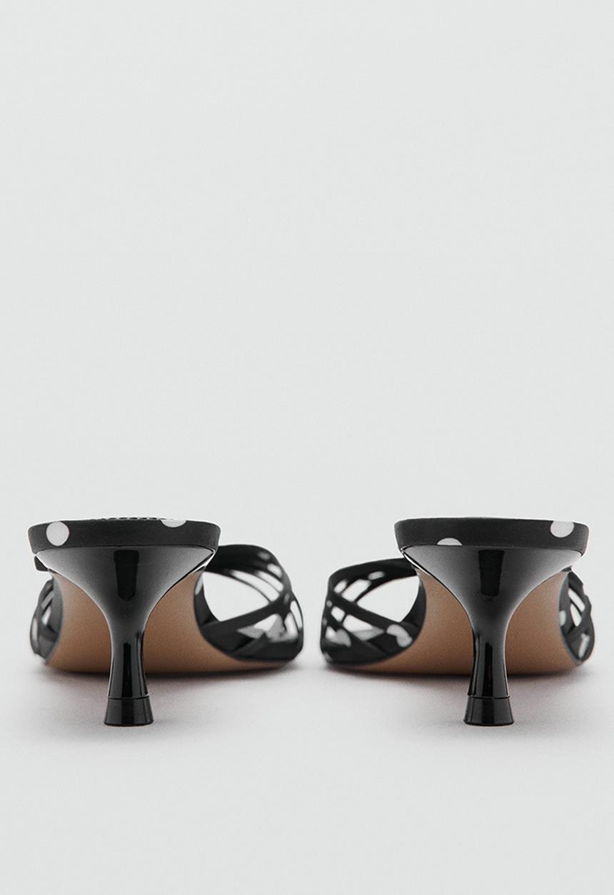 MANGO - Blake1 polka dot strappy heel - black