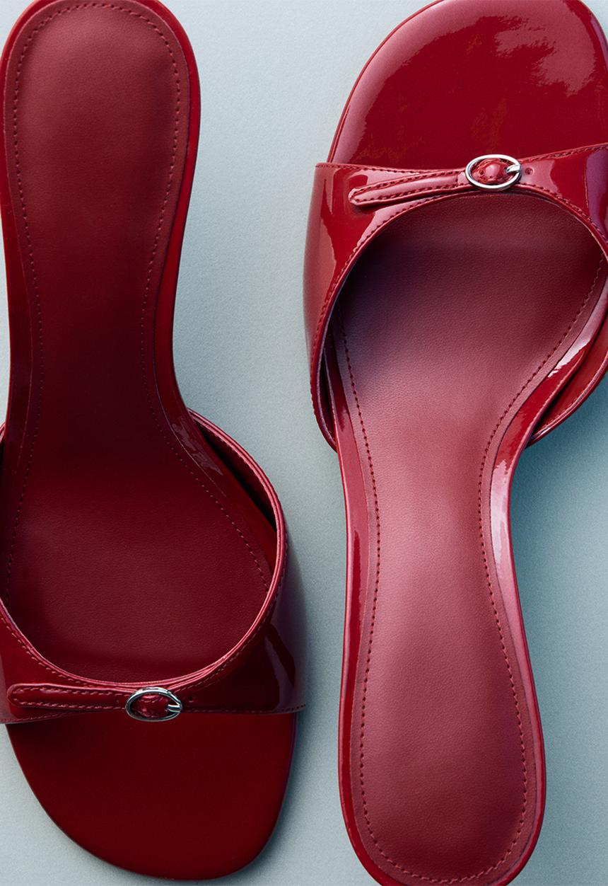 MANGO - Made stiletto mule heel - red