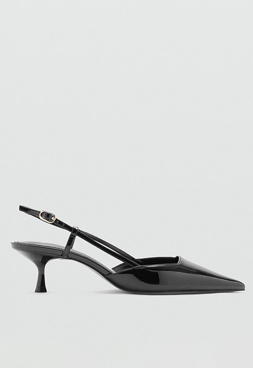 MANGO - Toniobl slingback kitten heel - black