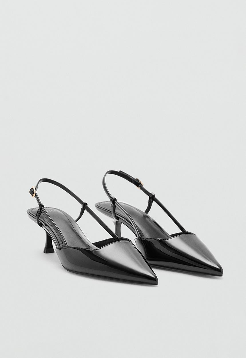 MANGO - Toniobl slingback kitten heel - black