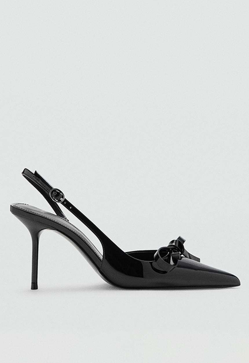 MANGO - Coreob slingback stiletto heel - black