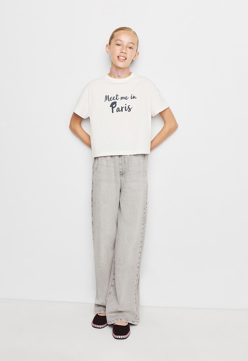 MANGO - T-Shirt Paris - Natural