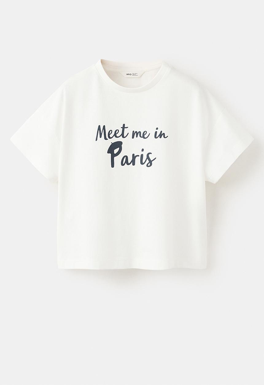 MANGO - T-Shirt Paris - Natural