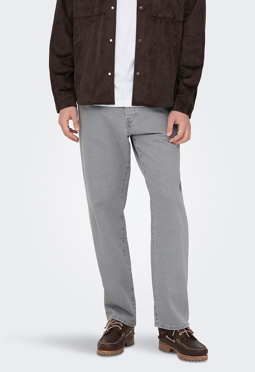 Only & Sons - Edge Straigh Box Tai DNM - Light Grey Denim