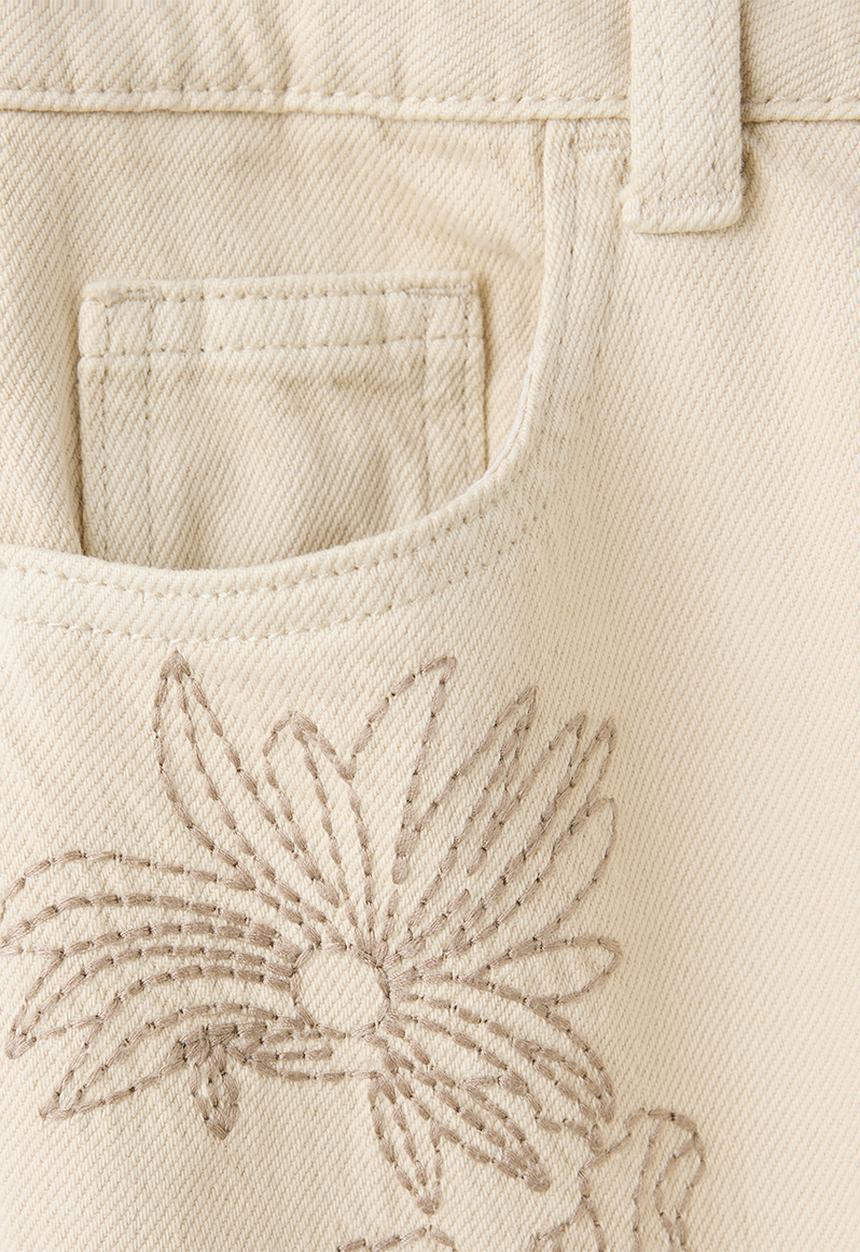 MANGO - Jeans Flor - Light Beige