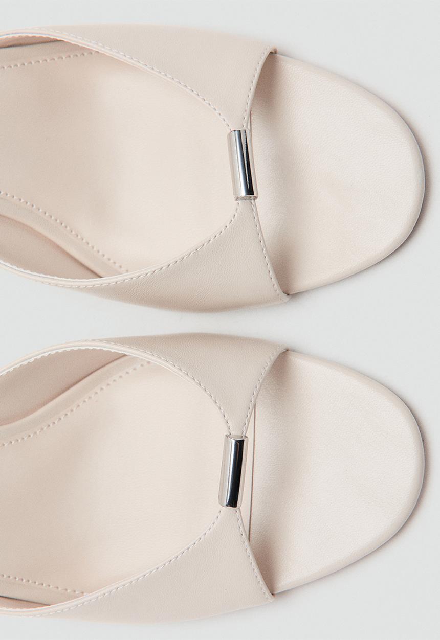 MANGO - Bloom stiletto mule heel - light beige