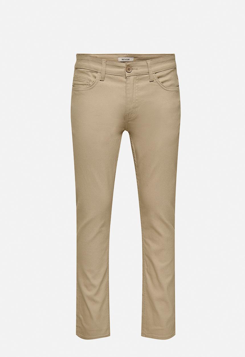 Only & Sons - loom Twill Slim Fit Chino Pants - Chinchilla