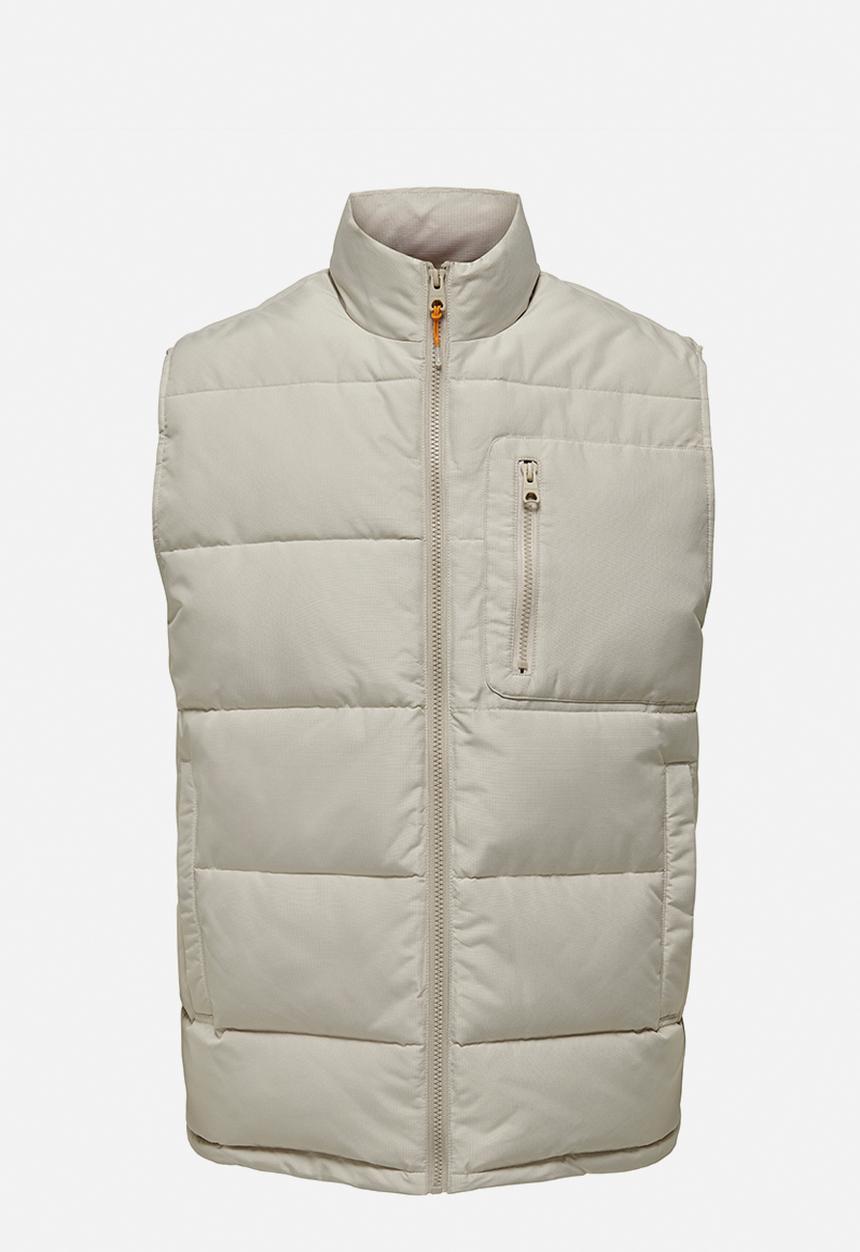 Only & Sons - Take Quilted Vest QTW Noos - Silver Lining