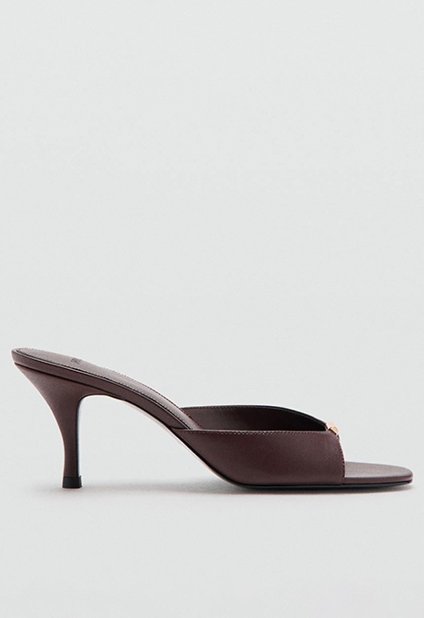 MANGO - Bloom gold detail stiletto heel - dark red