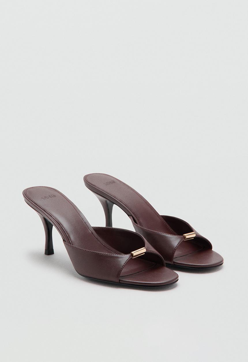 MANGO - Bloom gold detail stiletto heel - dark red