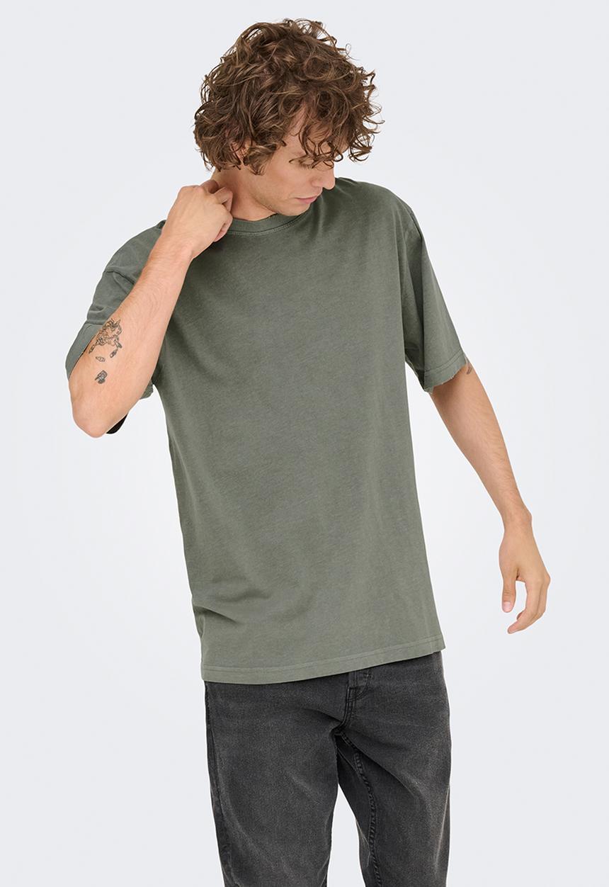 Only & Sons - Distress RLX Short Sleeve Tee Noos - Castor Gray