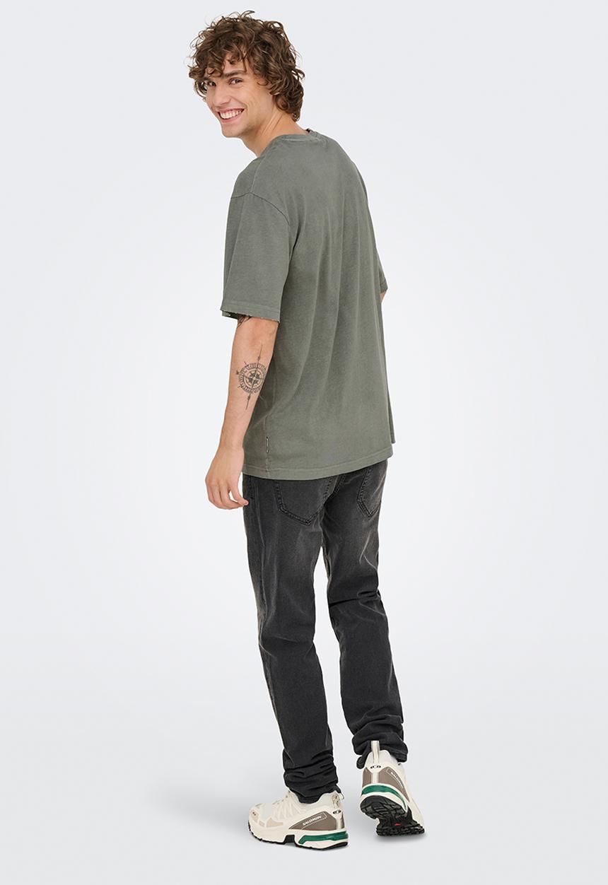 Only & Sons - Distress RLX Short Sleeve Tee Noos - Castor Gray