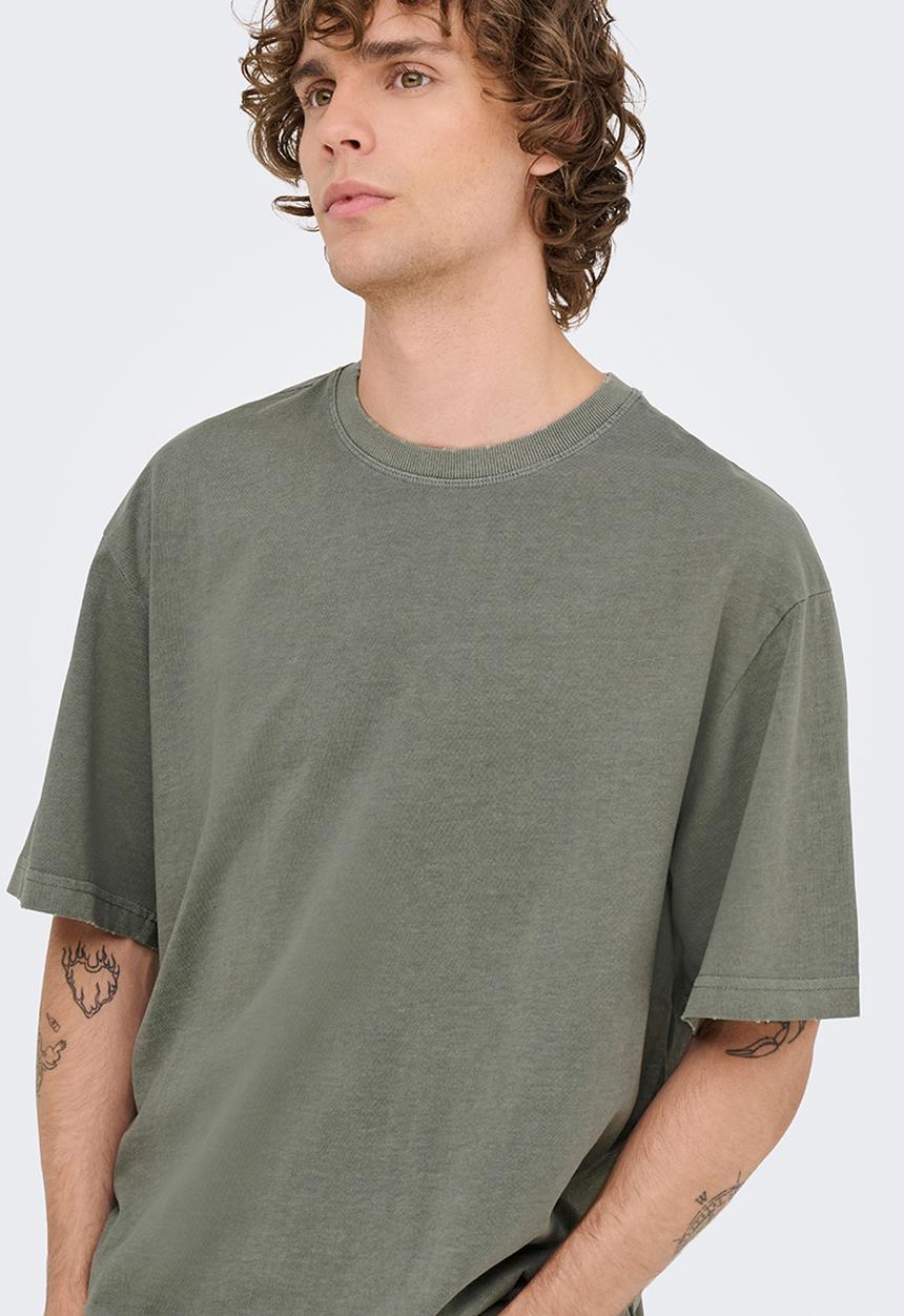 Only & Sons - Distress RLX Short Sleeve Tee Noos - Castor Gray