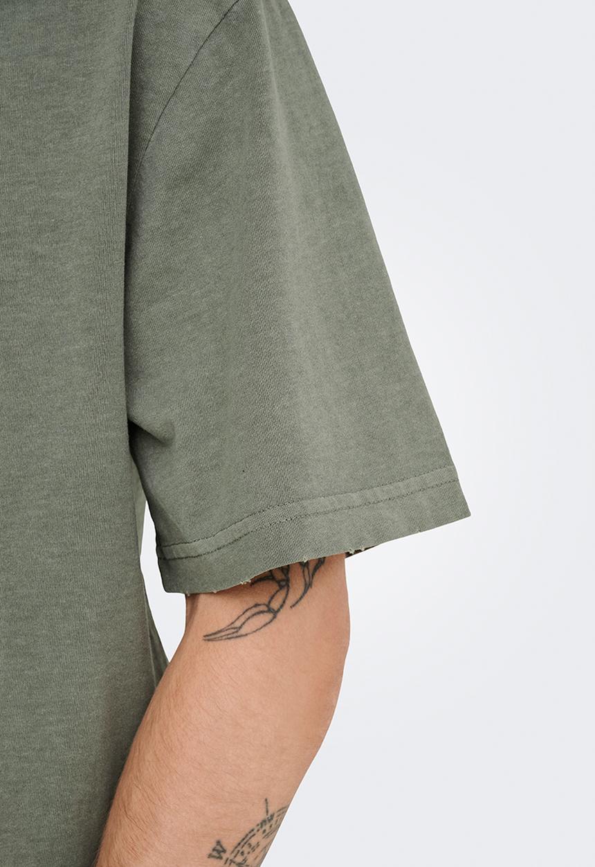 Only & Sons - Distress RLX Short Sleeve Tee Noos - Castor Gray