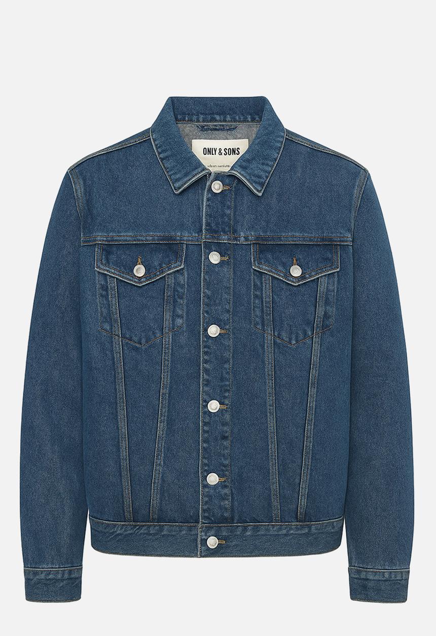 Only & Sons - ZACH BOX PIM DNM JACKET VD -  Medium Blue Denim