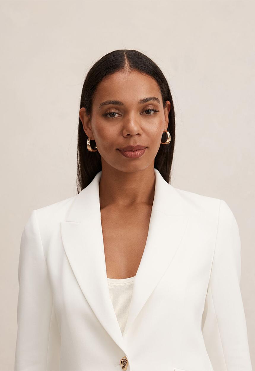 Forever New - Trixie gold button blazer - porcelain