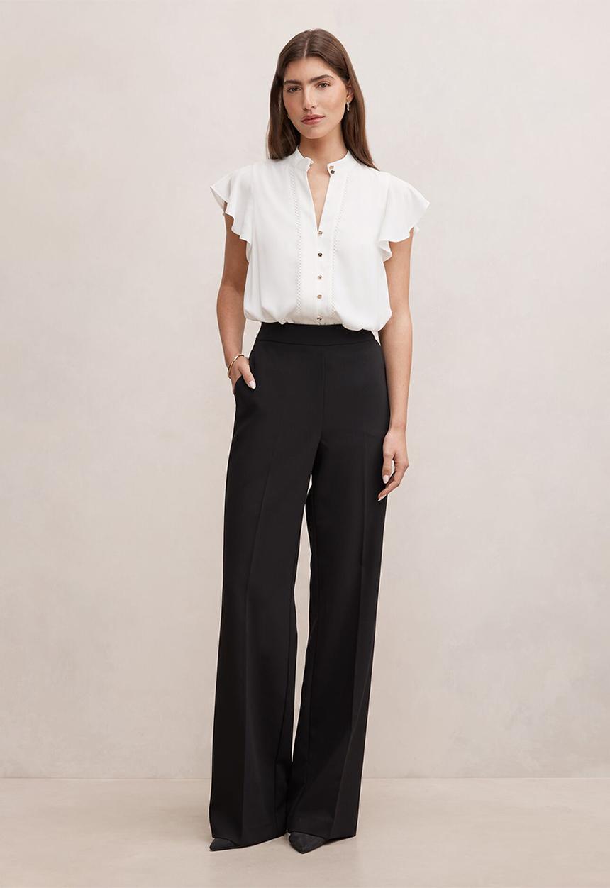 Forever New - Jennie flutter sleeve blouse - porcelain