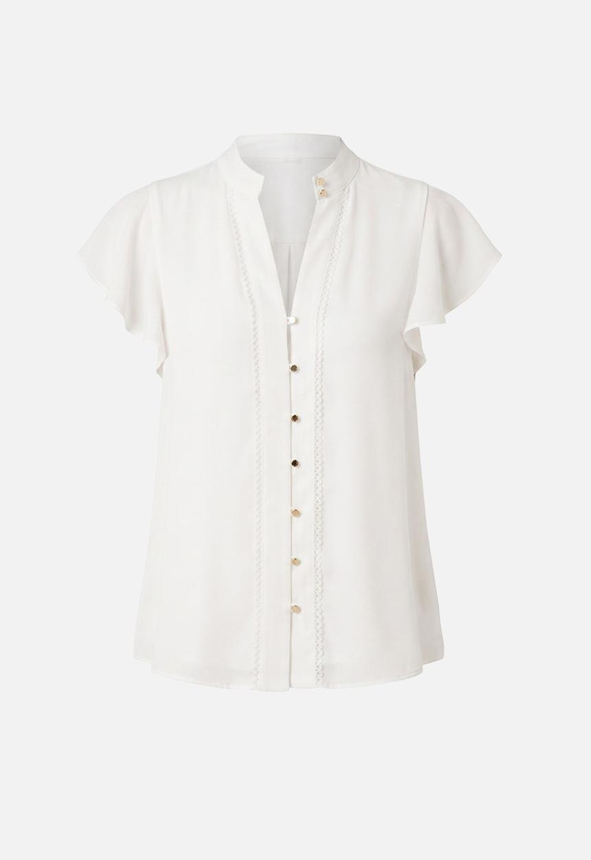Forever New - Jennie flutter sleeve blouse - porcelain
