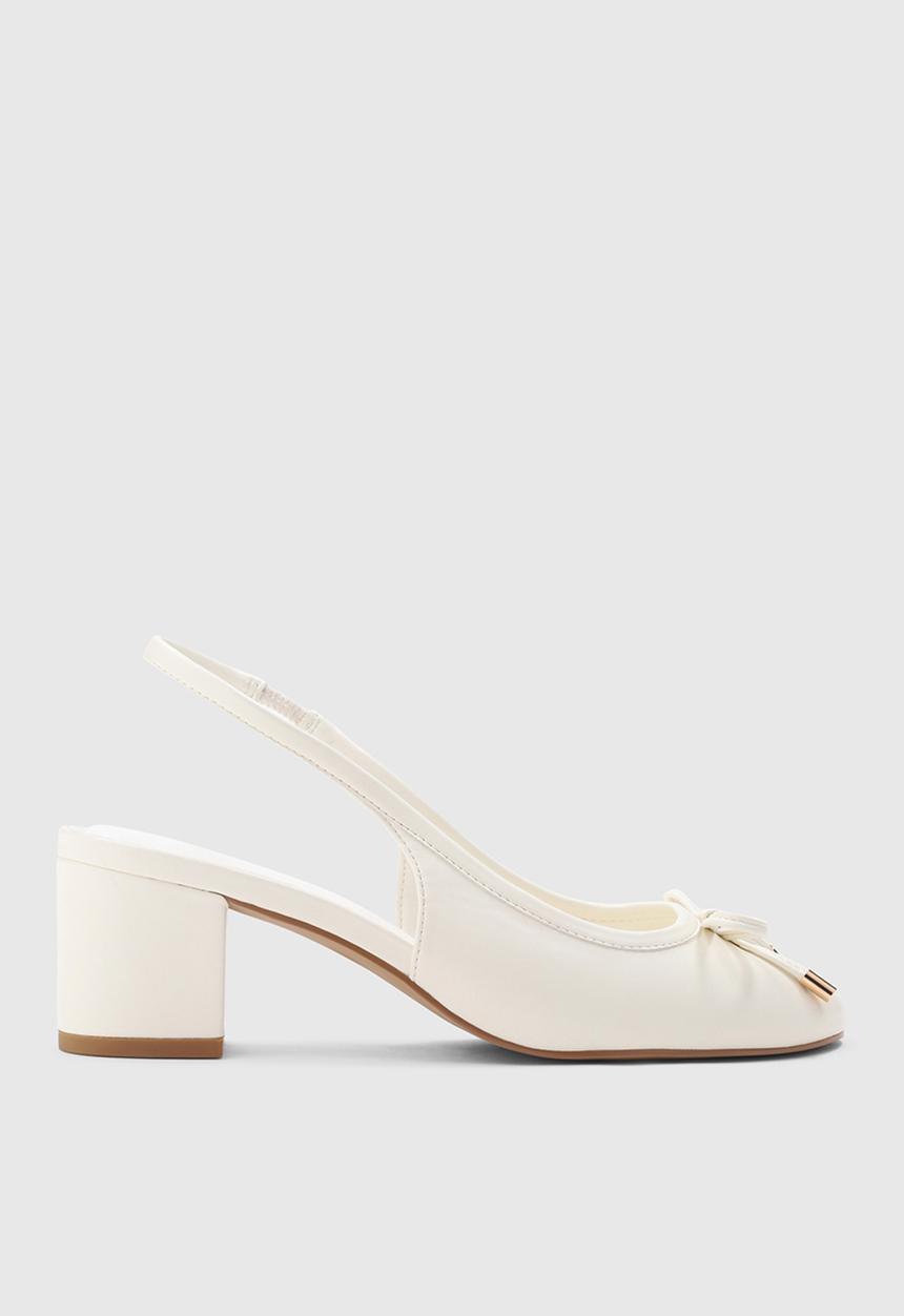 Forever New - Camryn block heel ballet shoe - ivory