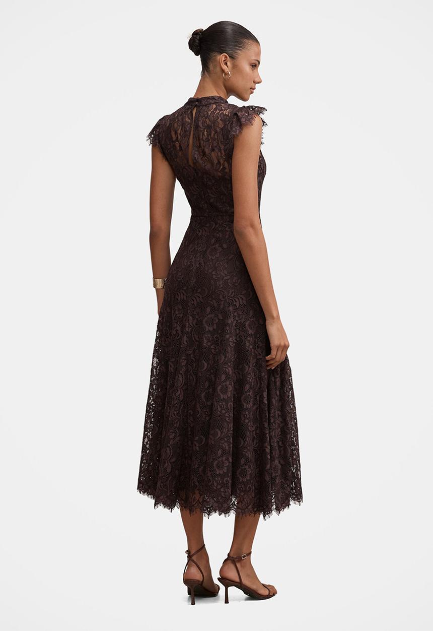 Forever New - Arielle lace midi dress - plum brown