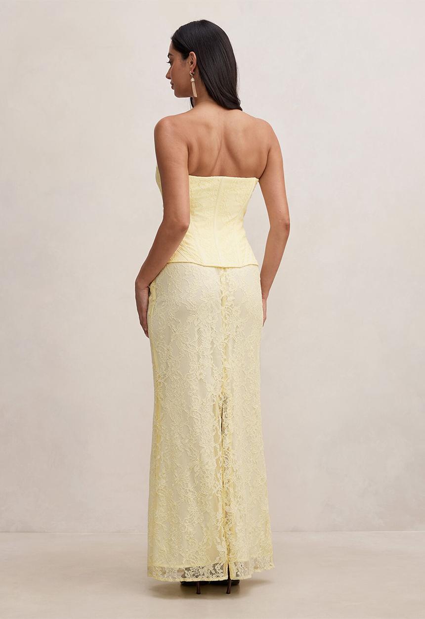 Forever New - Myla lace corset maxi dress - lemon
