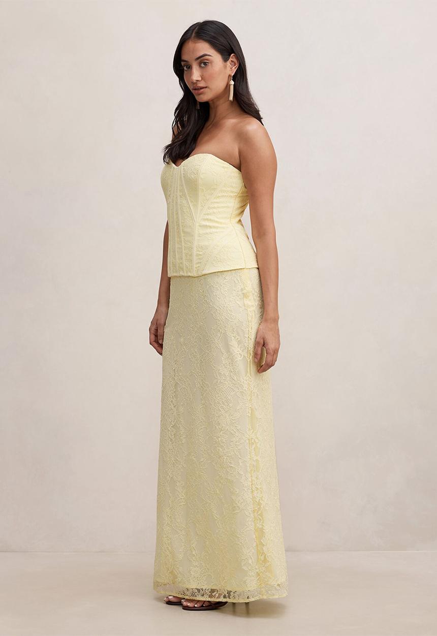 Forever New - Myla lace corset maxi dress - lemon