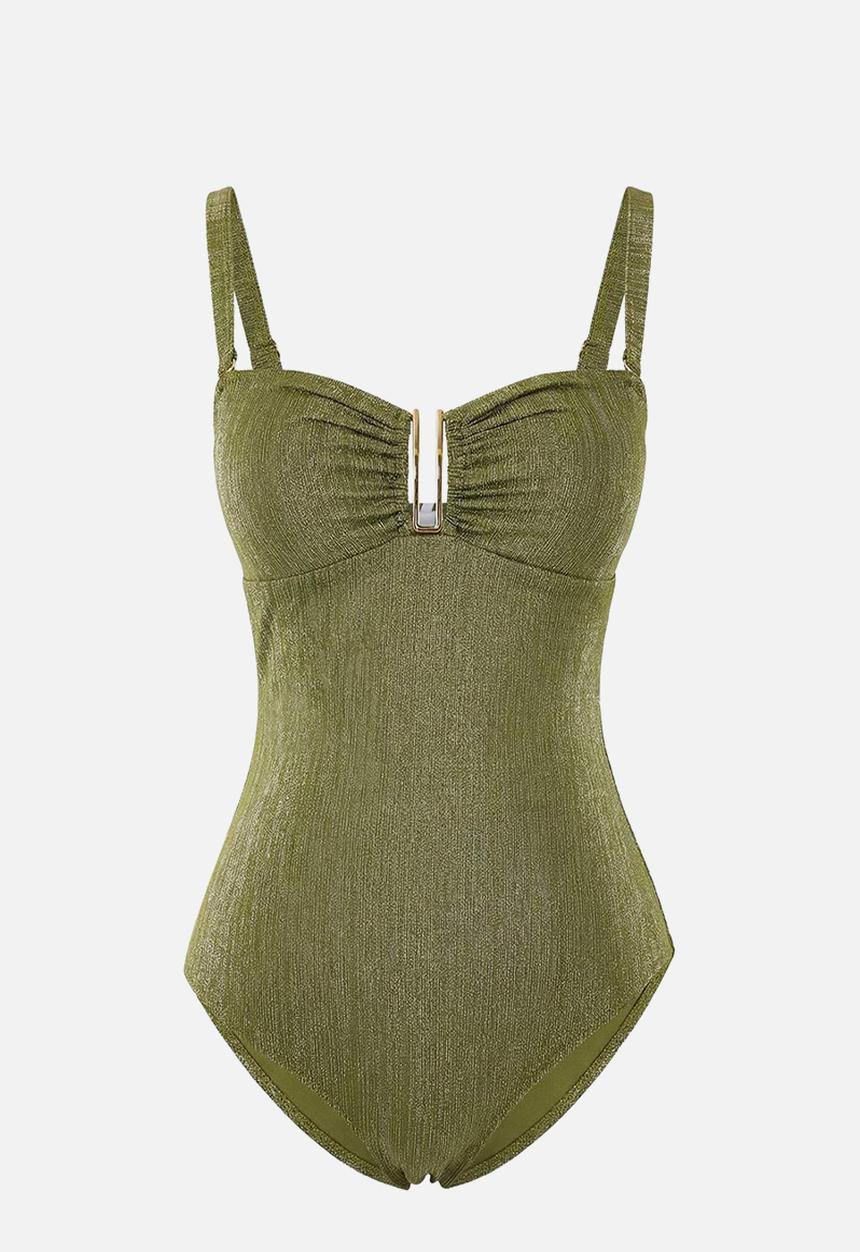 Trendyol - Strapless swimsuit - khaki
